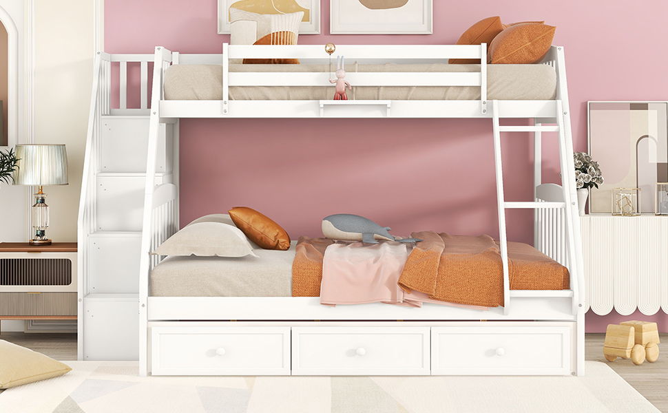 Bunk Bed With Drawers, Ladder And Storage Staircase - The Sleep Loft - Online Mattress Showroom NYC