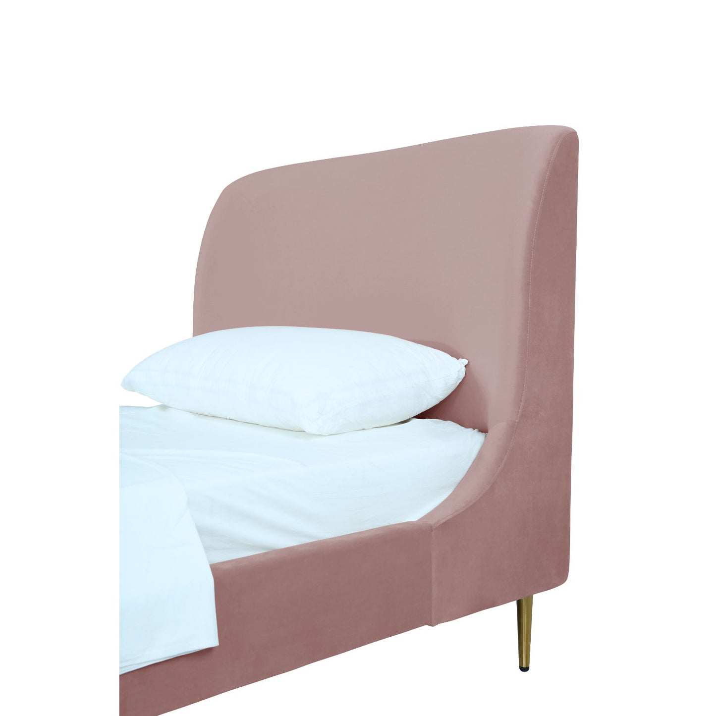 Mid-Century Modern Upholstered Bed With Curved Headboard - The Sleep Loft - Online Mattress Showroom NYC