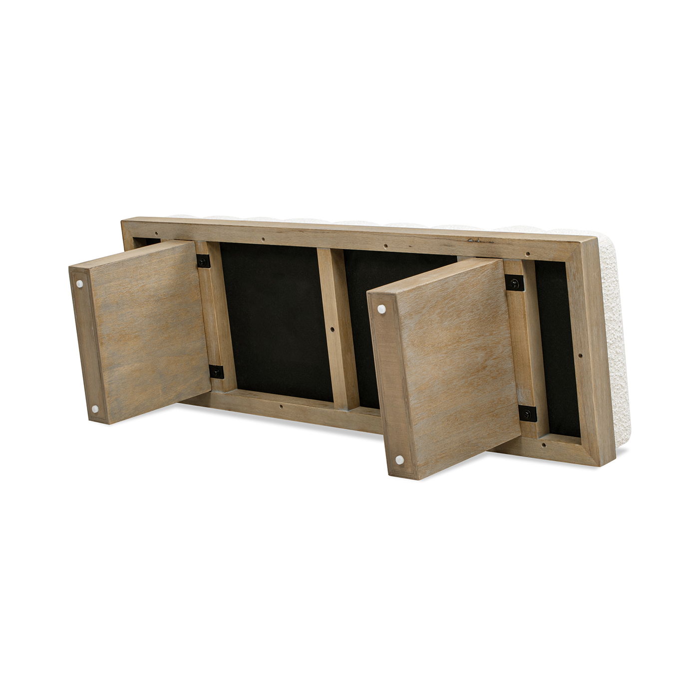 Bella - Upholstered Modern Accent Bench - Ivory White - The Sleep Loft - Online Mattress Showroom NYC