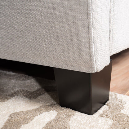 Twilight Fully Upholstered Fabric Wingback Queen Bed - Ivory - The Sleep Loft - Online Mattress Showroom NYC