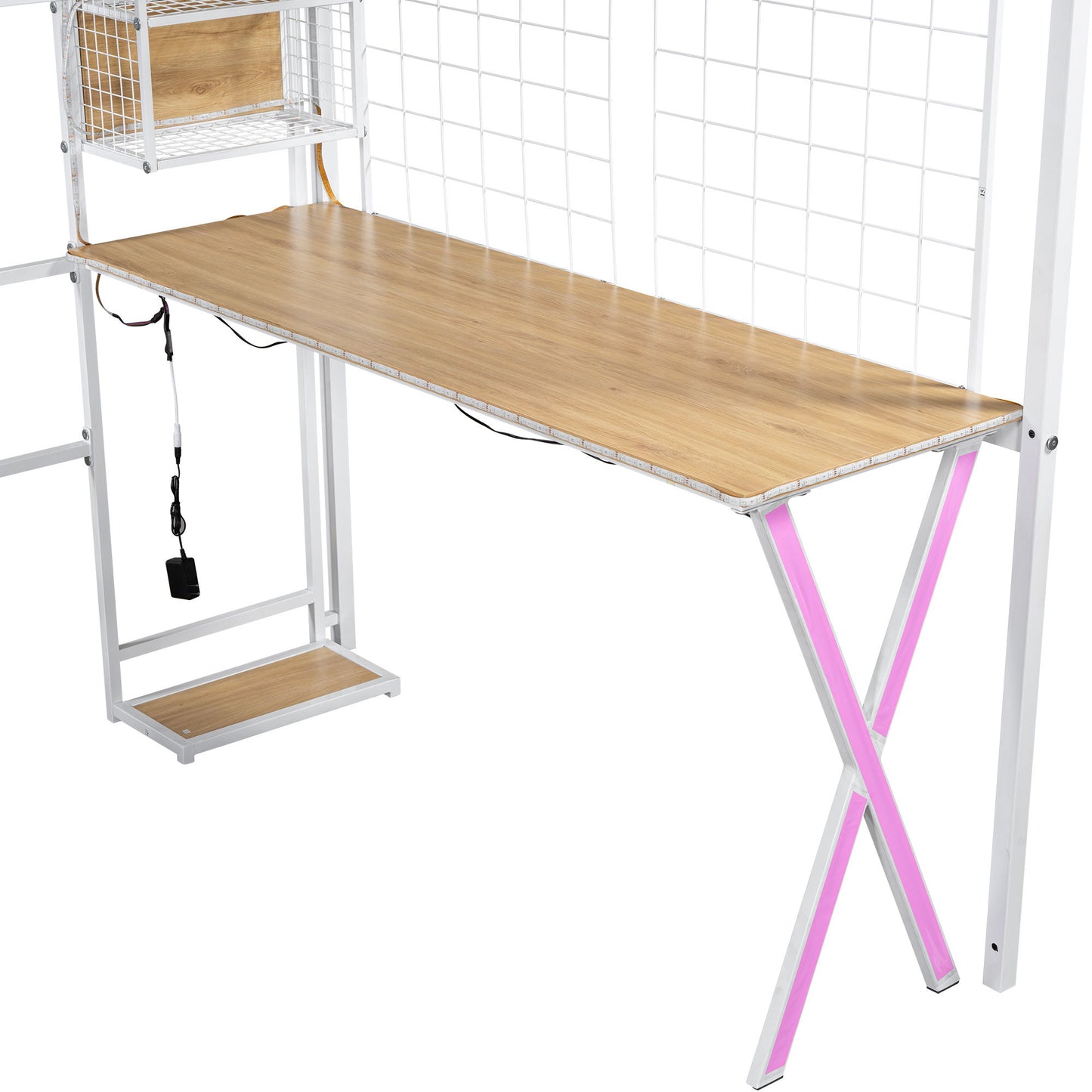 Loft Bed With Built In Work Station, Wardrobe, Storage Staircase And LED - The Sleep Loft - Online Mattress Showroom NYC
