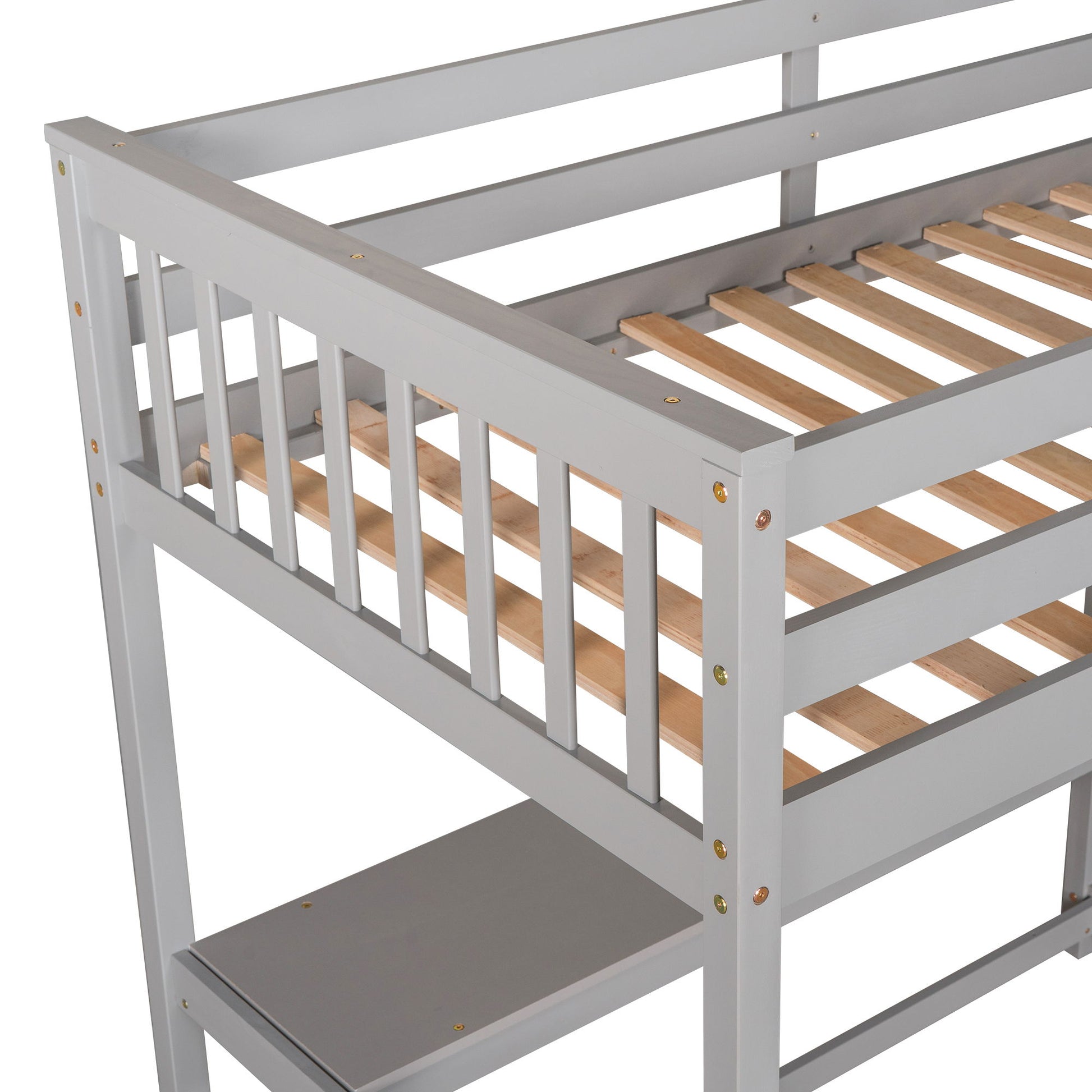 Loft Bed With Storage Shelves And Under Bed Desk - The Sleep Loft - Online Mattress Showroom NYC