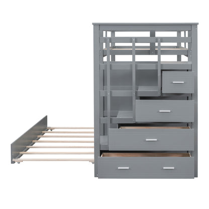 Bunk Bed With Trundle And Staircase - The Sleep Loft - Online Mattress Showroom NYC