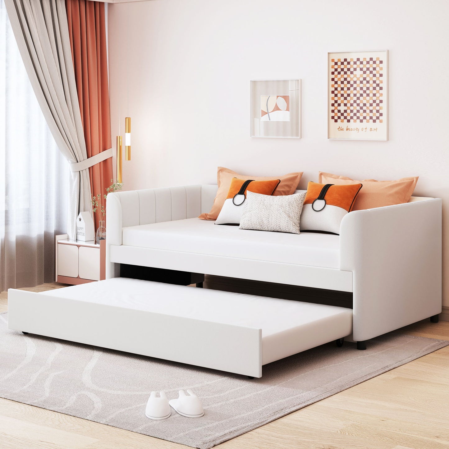Upholstered Daybed With Ergonomic Design Backrest - The Sleep Loft - Online Mattress Showroom NYC