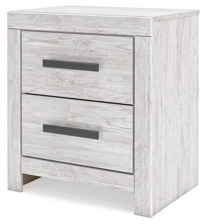 Cayboni - Two Drawer Night Stand - Whitewash - The Sleep Loft - Online Mattress Showroom NYC