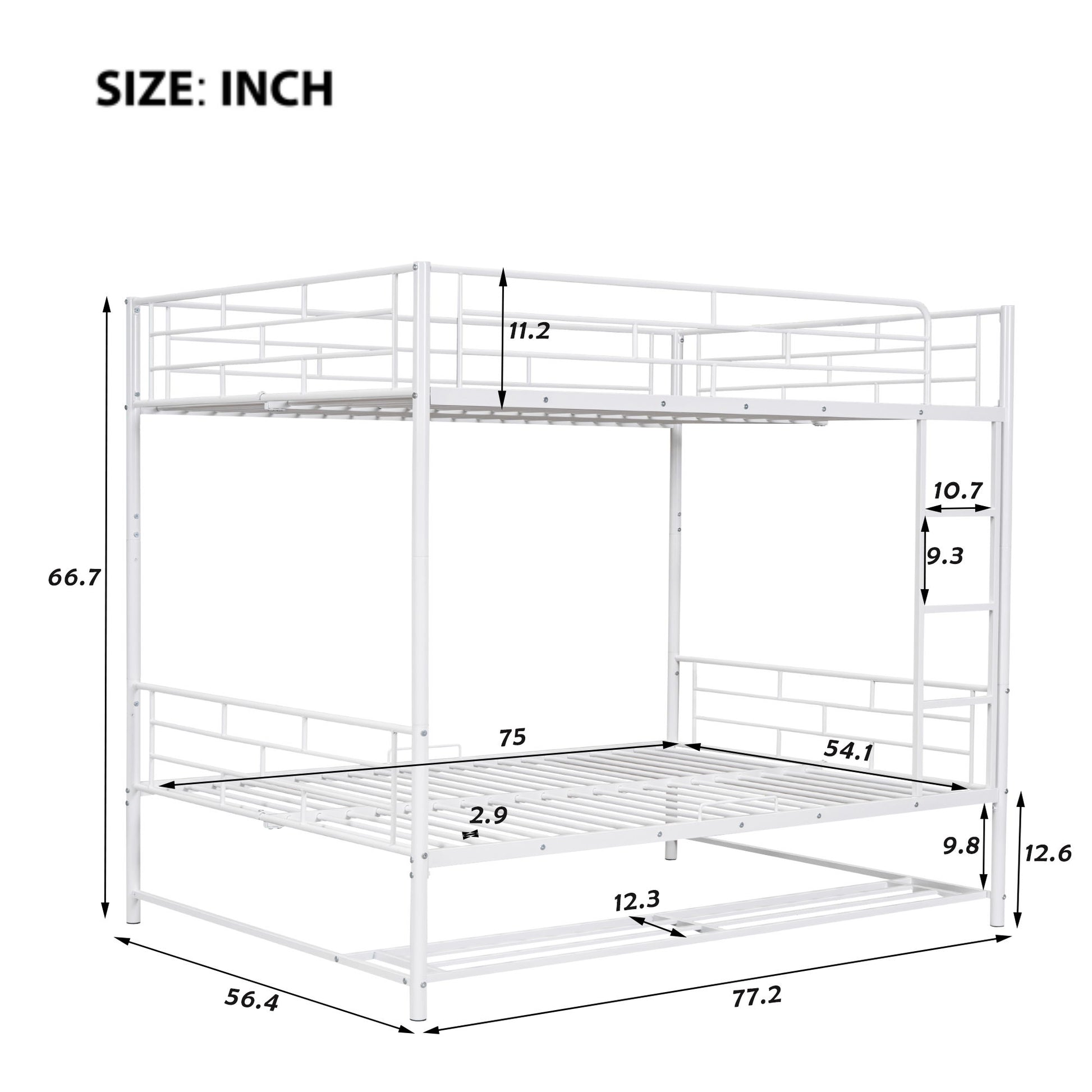 Metal Bunk Bed With Shelf And Guardrails - The Sleep Loft - Online Mattress Showroom NYC
