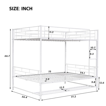 Metal Bunk Bed With Shelf And Guardrails - The Sleep Loft - Online Mattress Showroom NYC