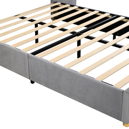 Upholstered Platform Bed, 2 Outlets And USB Charging Ports On Both Sides, 2 Bedside Pillows, Storage Shelves - The Sleep Loft - Online Mattress Showroom NYC