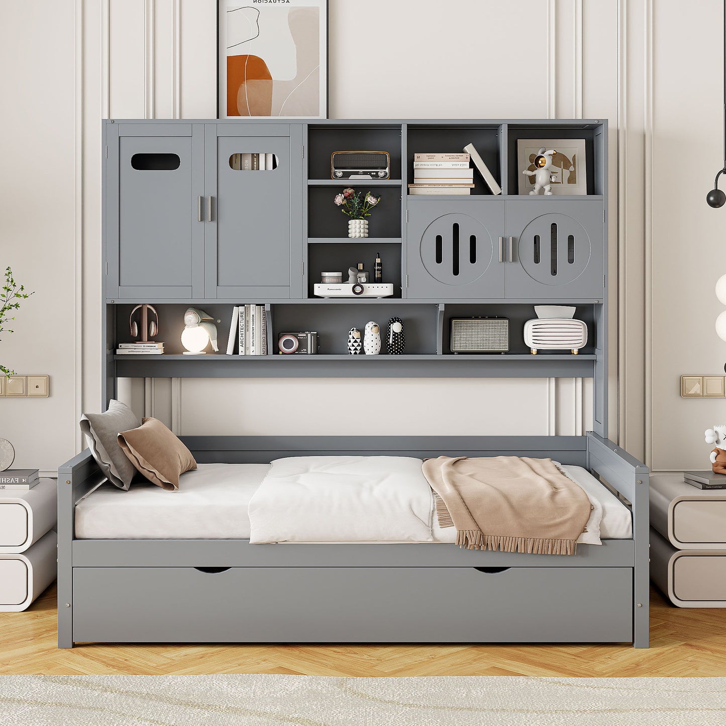 Daybed With All-In-One Cabinet And Shelf - The Sleep Loft - Online Mattress Showroom NYC