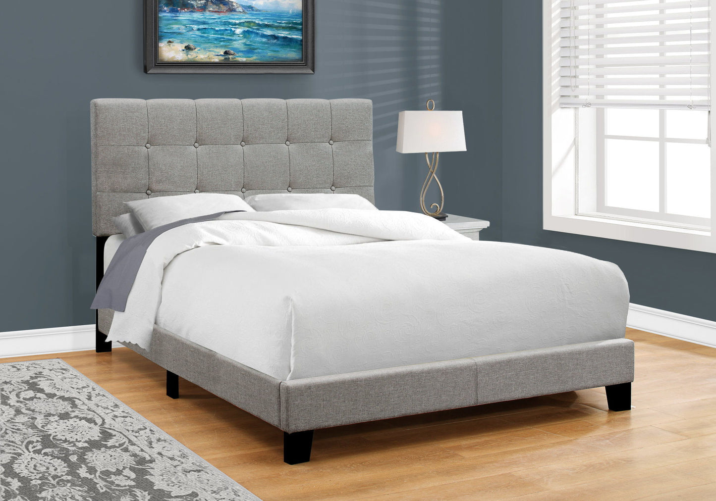 Bed, Upholstered, Frame Only, Transitional - The Sleep Loft - Online Mattress Showroom NYC