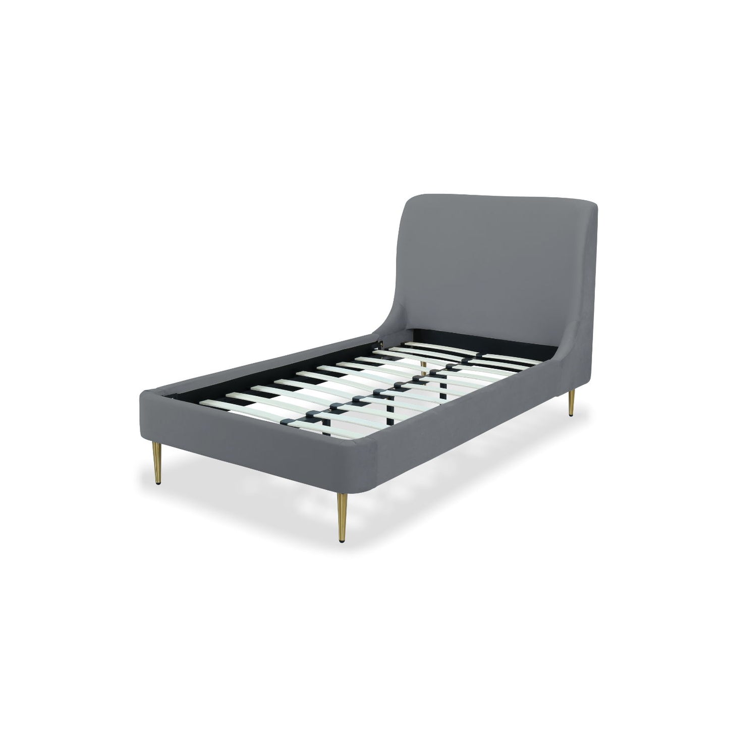 Mid-Century Modern Upholstered Bed With Curved Headboard - The Sleep Loft - Online Mattress Showroom NYC