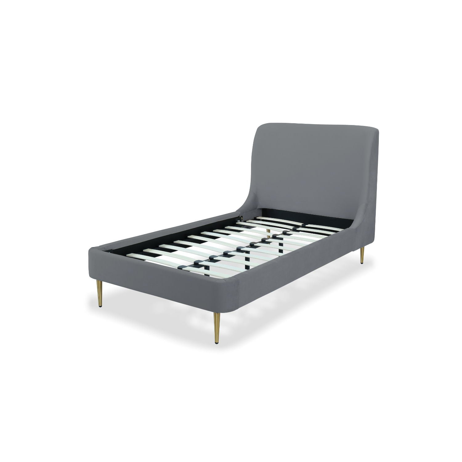 Mid-Century Modern Upholstered Bed With Curved Headboard - The Sleep Loft - Online Mattress Showroom NYC