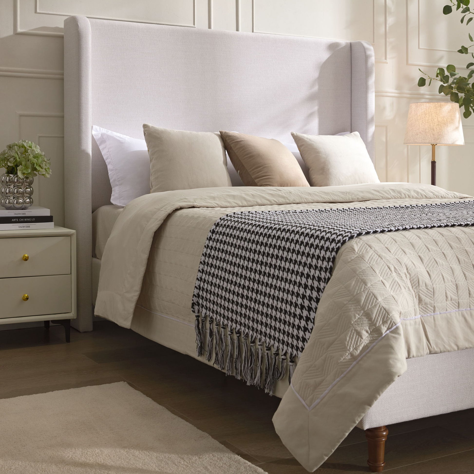 Harper - Tall Headboard Upholstered Bed / High Headboard / Elegant Simplicity / No Box Spring Needed - The Sleep Loft - Online Mattress Showroom NYC