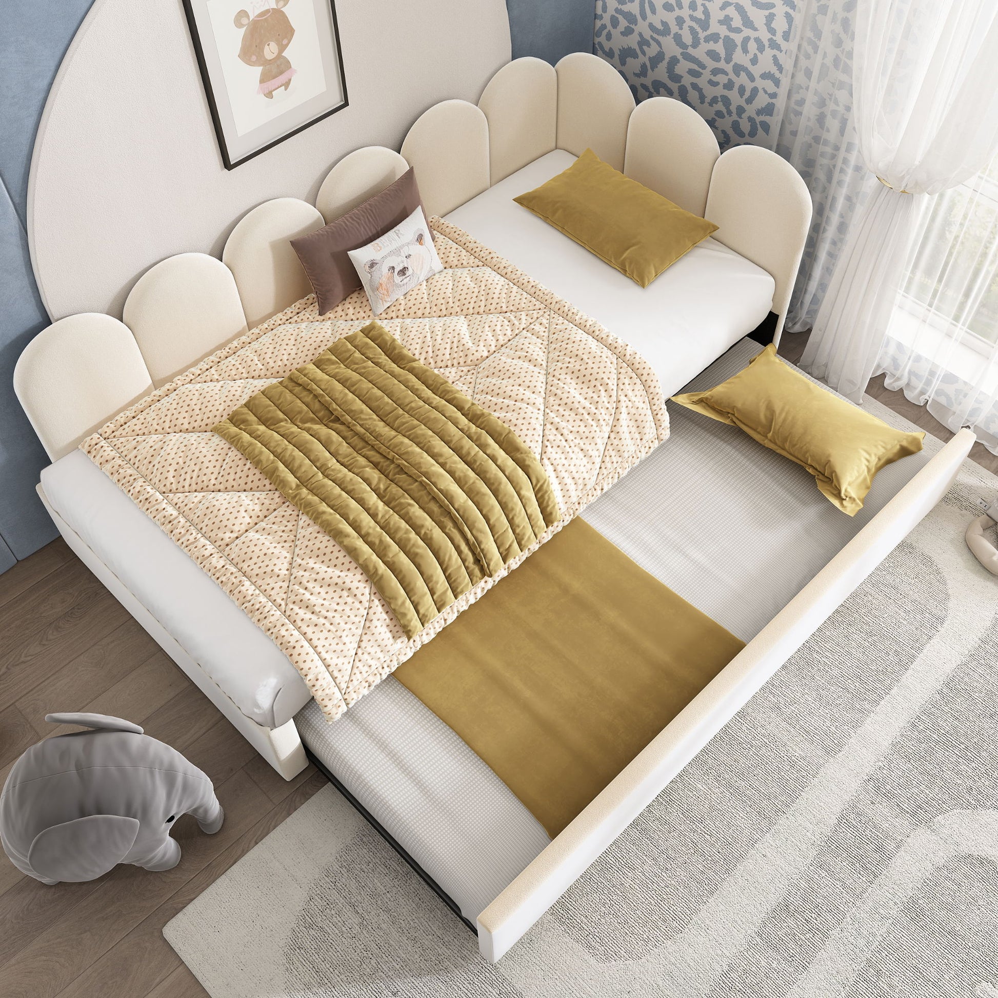 Upholstered Daybed With Metal Slatted Base - The Sleep Loft - Online Mattress Showroom NYC