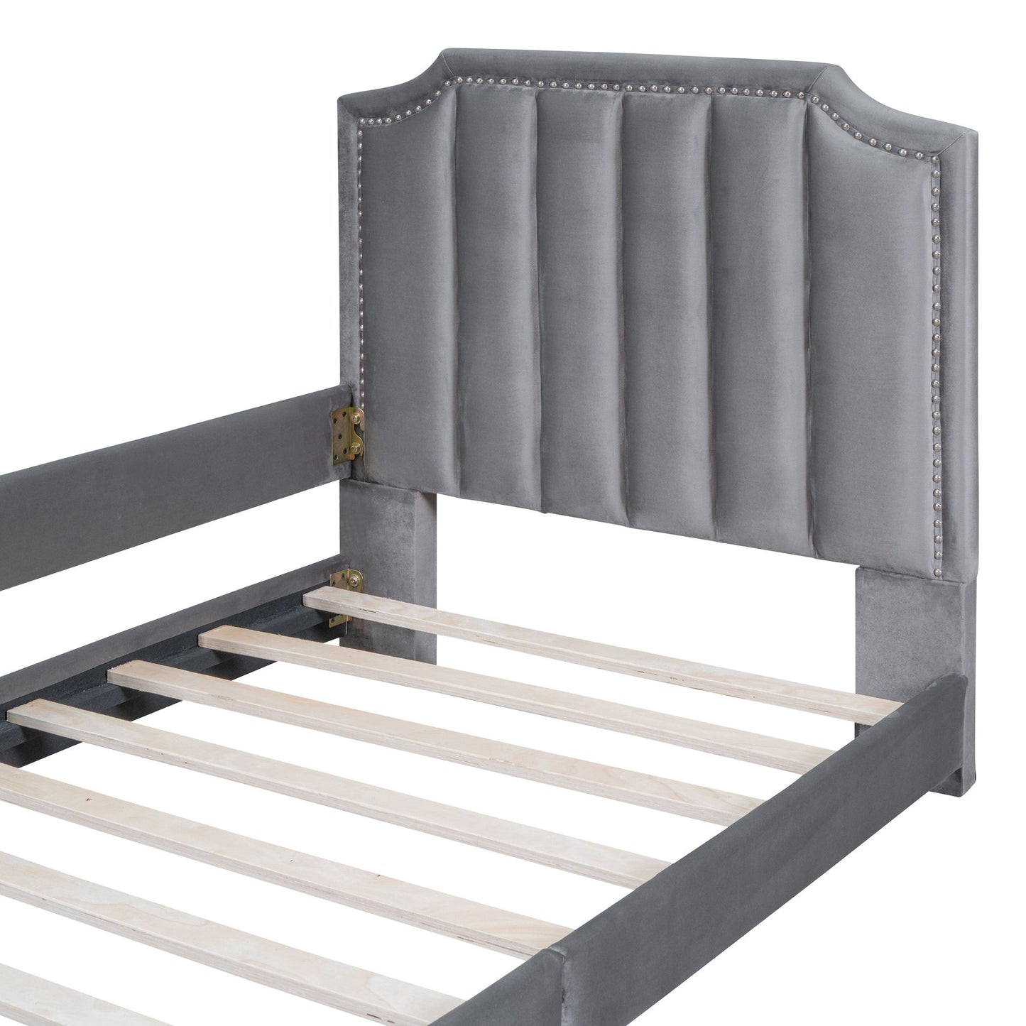 Upholstered Daybed With Classic Stripe Shaped Headboard - The Sleep Loft - Online Mattress Showroom NYC