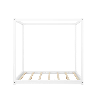 Wood Canopy Platform Bed With Support Legs And Airflow Slats - The Sleep Loft - Online Mattress Showroom NYC