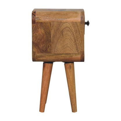 Mini California Curved Nightstand Wth Lower Slot - The Sleep Loft - Online Mattress Showroom NYC