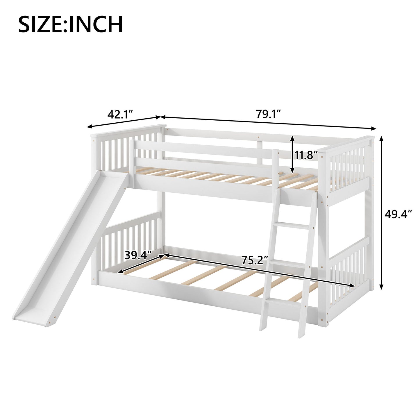 Bunk Bed & Convertible Slide And Ladder - The Sleep Loft - Online Mattress Showroom NYC