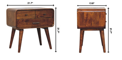 Avora - 3 Drawer Nightstand - Brown - The Sleep Loft - Online Mattress Showroom NYC