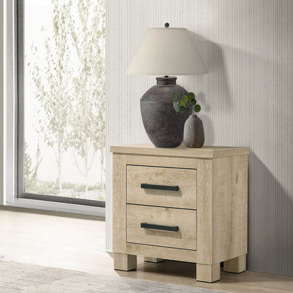 Sansome - 2 Drawer Nightstand Bedside Table - Oak - The Sleep Loft - Online Mattress Showroom NYC