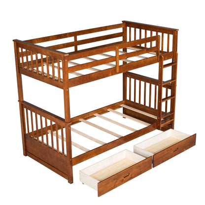 Bunk Bed With Ladders And 2 Storage Drawers - The Sleep Loft - Online Mattress Showroom NYC