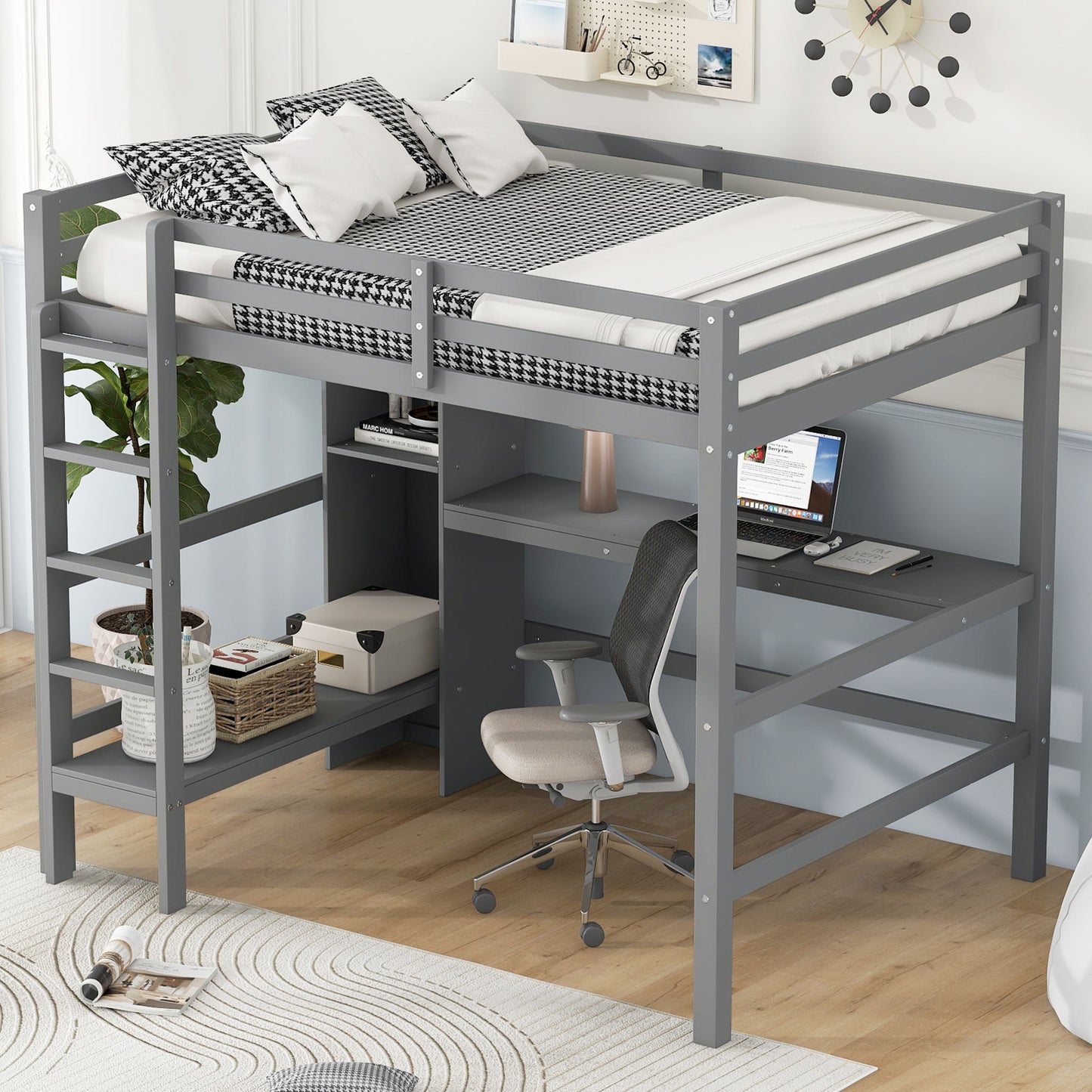 Loft Bed With Built In Desk And Multifunction Shelves - The Sleep Loft - Online Mattress Showroom NYC