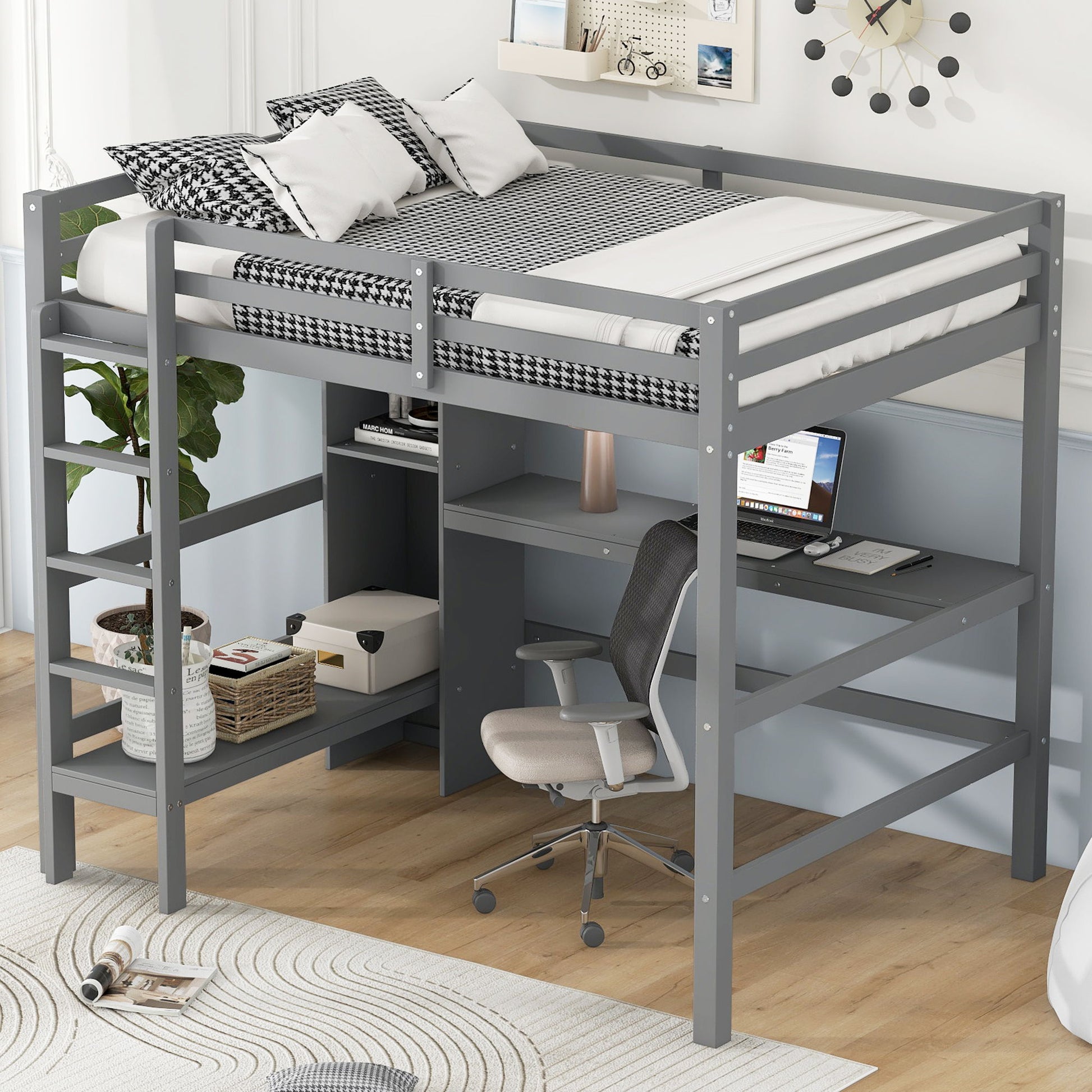 Loft Bed With Built In Desk And Multifunction Shelves - The Sleep Loft - Online Mattress Showroom NYC