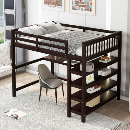 Loft Bed With Storage Shelves And Under Bed Desk - The Sleep Loft - Online Mattress Showroom NYC