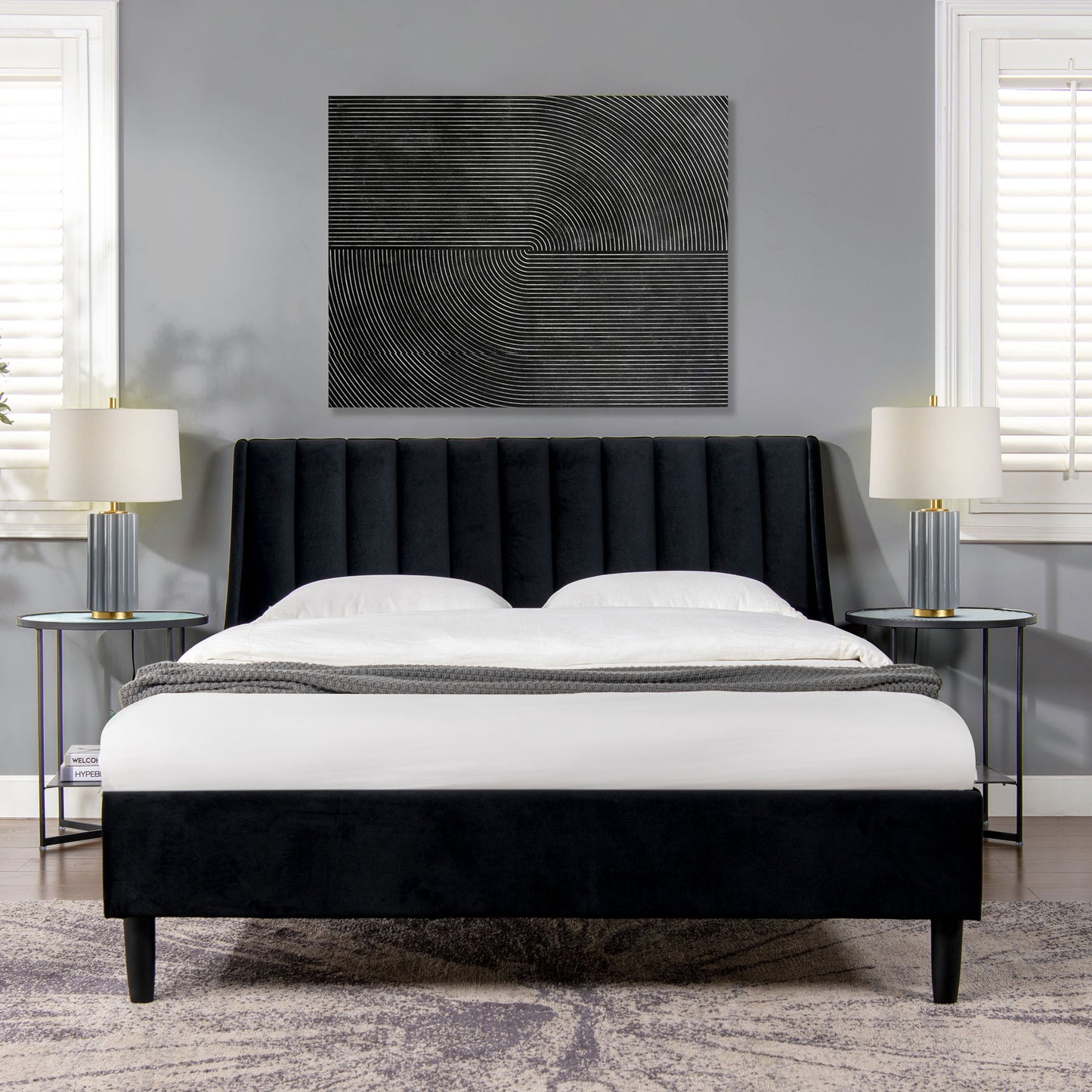 Aspen - Vertical Tufted Modern Headboard Platform Bed Set - The Sleep Loft - Online Mattress Showroom NYC