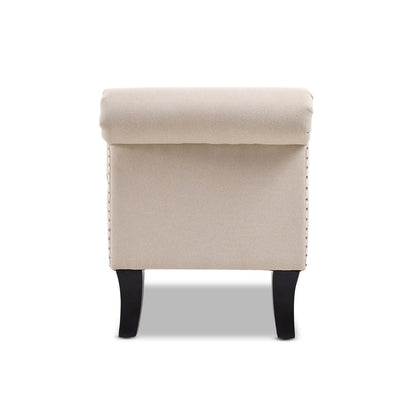 Kathy - Roll Arm Entryway Accent Bench - Sky Neutral Beige - The Sleep Loft - Online Mattress Showroom NYC