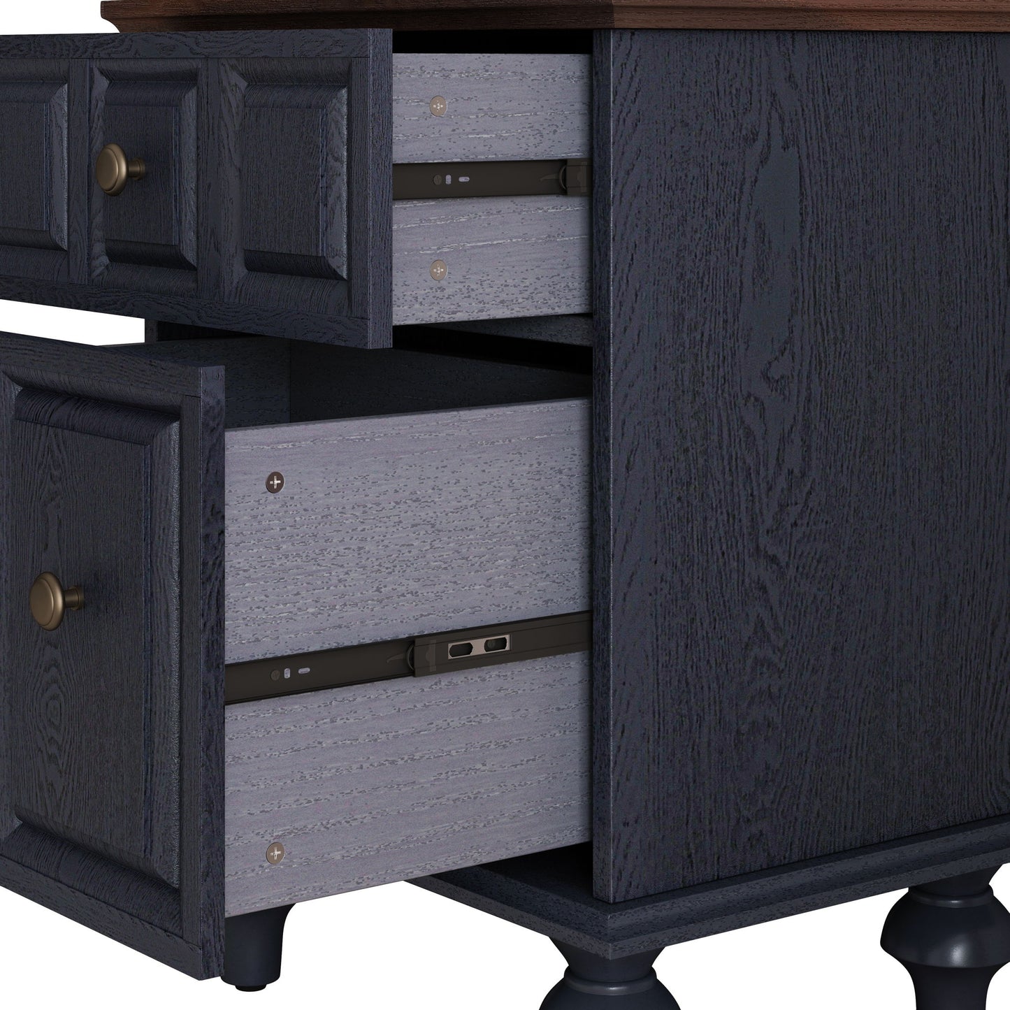 Vintage Nightstand With 2 Drawers And Roman Column Legs - The Sleep Loft - Online Mattress Showroom NYC