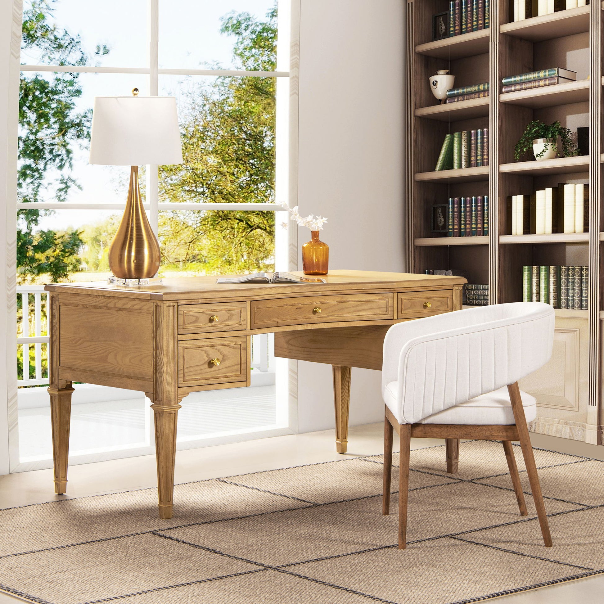 Dauphin - 5 Drawer Executive Desk - The Sleep Loft - Online Mattress Showroom NYC