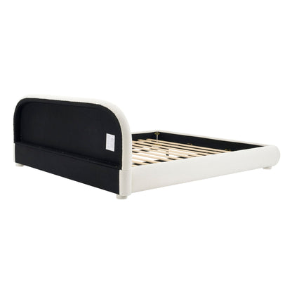 Upholstered Simple Modern Bedroom Bed With Curved Headboard - The Sleep Loft - Online Mattress Showroom NYC