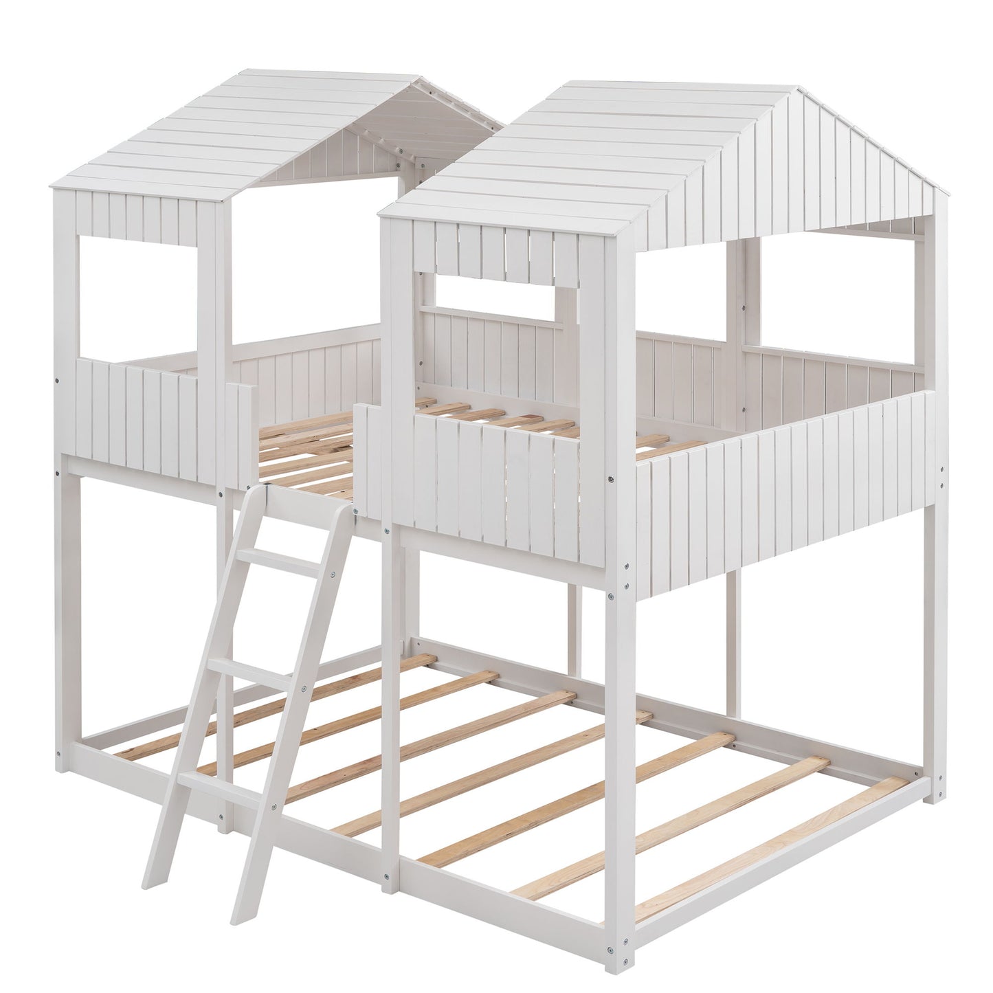 Bunk Bed With Roof, Window, Guardrail, Ladder - The Sleep Loft - Online Mattress Showroom NYC
