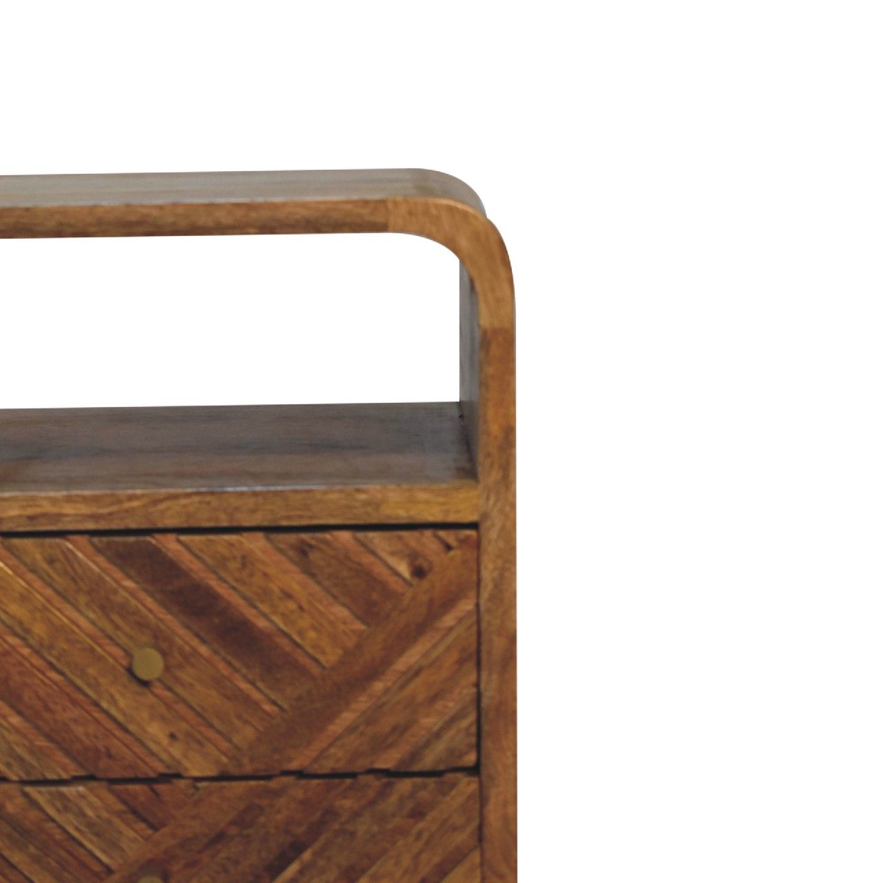 Lille - Mini Curved Nightstand - Oak - The Sleep Loft - Online Mattress Showroom NYC