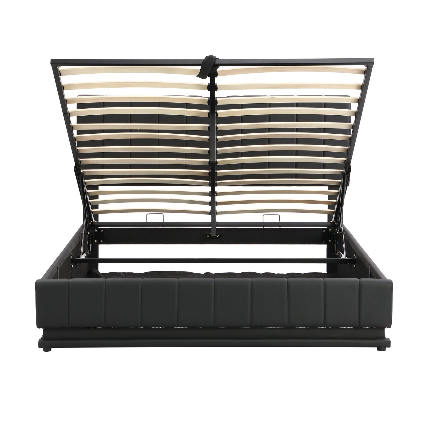 Upholstered Bed With Hydraulic Storage System And LED Light, With Sockets And USB Ports - The Sleep Loft - Online Mattress Showroom NYC