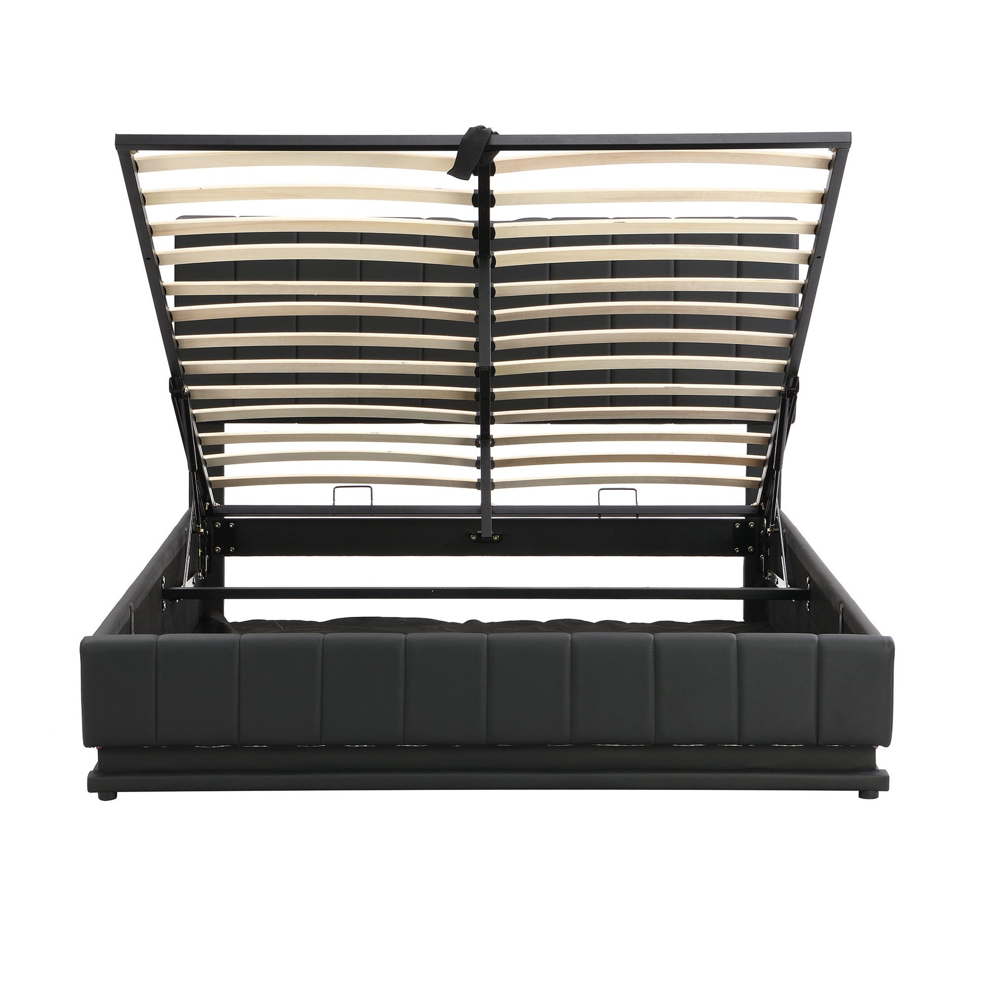 Upholstered Bed With Hydraulic Storage System And LED Light, With Sockets And USB Ports - The Sleep Loft - Online Mattress Showroom NYC