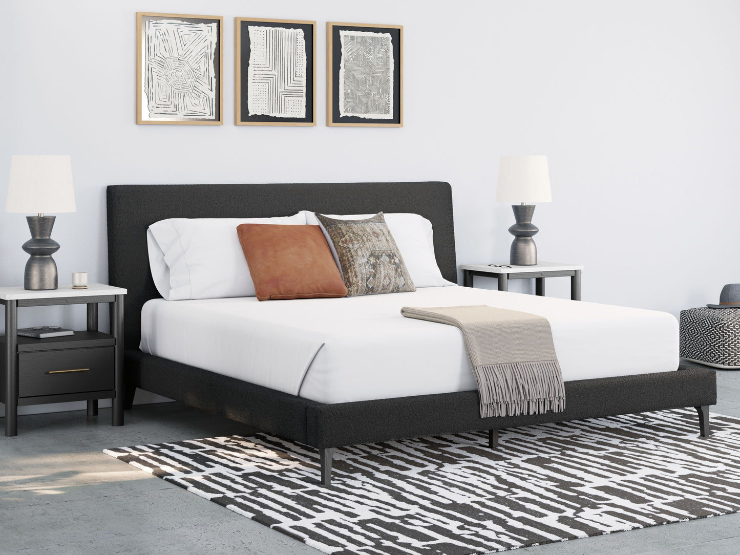 Cadmori - Upholstered Bed With Roll Slats - The Sleep Loft - Online Mattress Showroom NYC