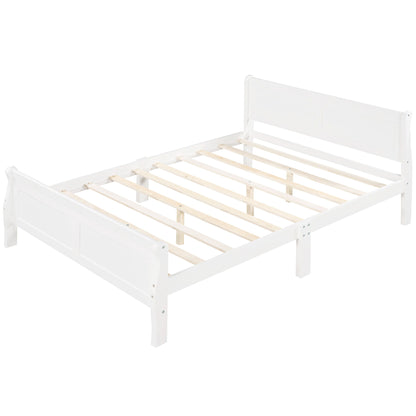 Platform Bed Frame Mattress Foundation Sleigh Bed With Headboard / Footboard / Wood Slat Suppor - The Sleep Loft - Online Mattress Showroom NYC
