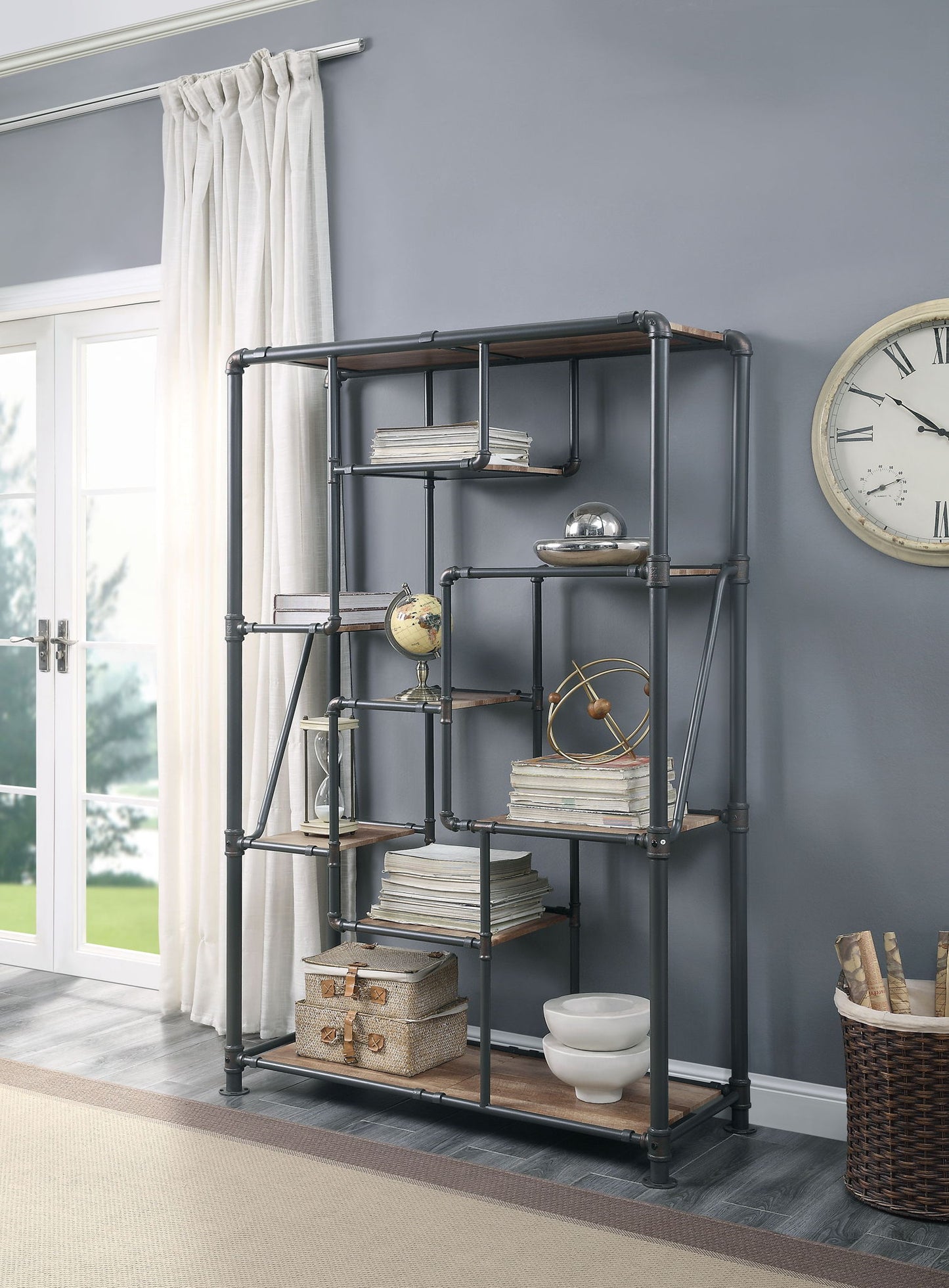 Brantley - Antique Bookshelf - Oak - The Sleep Loft - Online Mattress Showroom NYC
