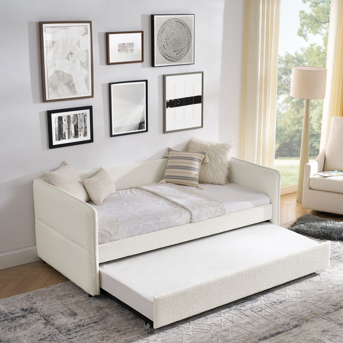 Upholstered Daybed With Pop Up Trundle - The Sleep Loft - Online Mattress Showroom NYC
