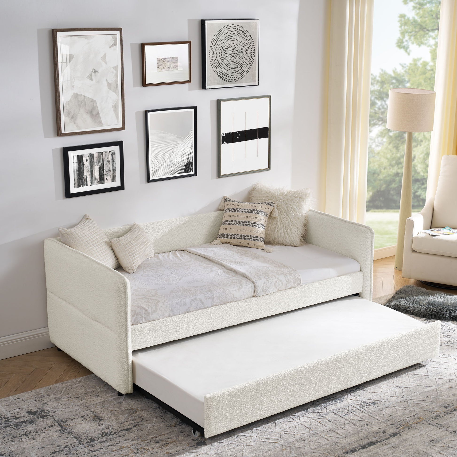 Upholstered Daybed With Pop Up Trundle - The Sleep Loft - Online Mattress Showroom NYC