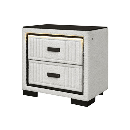 Isaiah - Nightstand With Upholstered Frame - The Sleep Loft - Online Mattress Showroom NYC