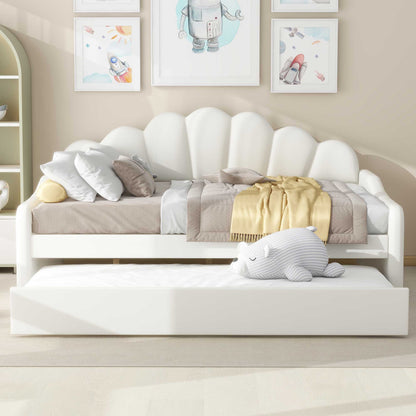 Upholstery Daybed Frame With Shell Shaped Backrest - The Sleep Loft - Online Mattress Showroom NYC