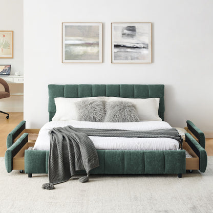 Modern Platform Bed Frame With Thick Fabric - The Sleep Loft - Online Mattress Showroom NYC