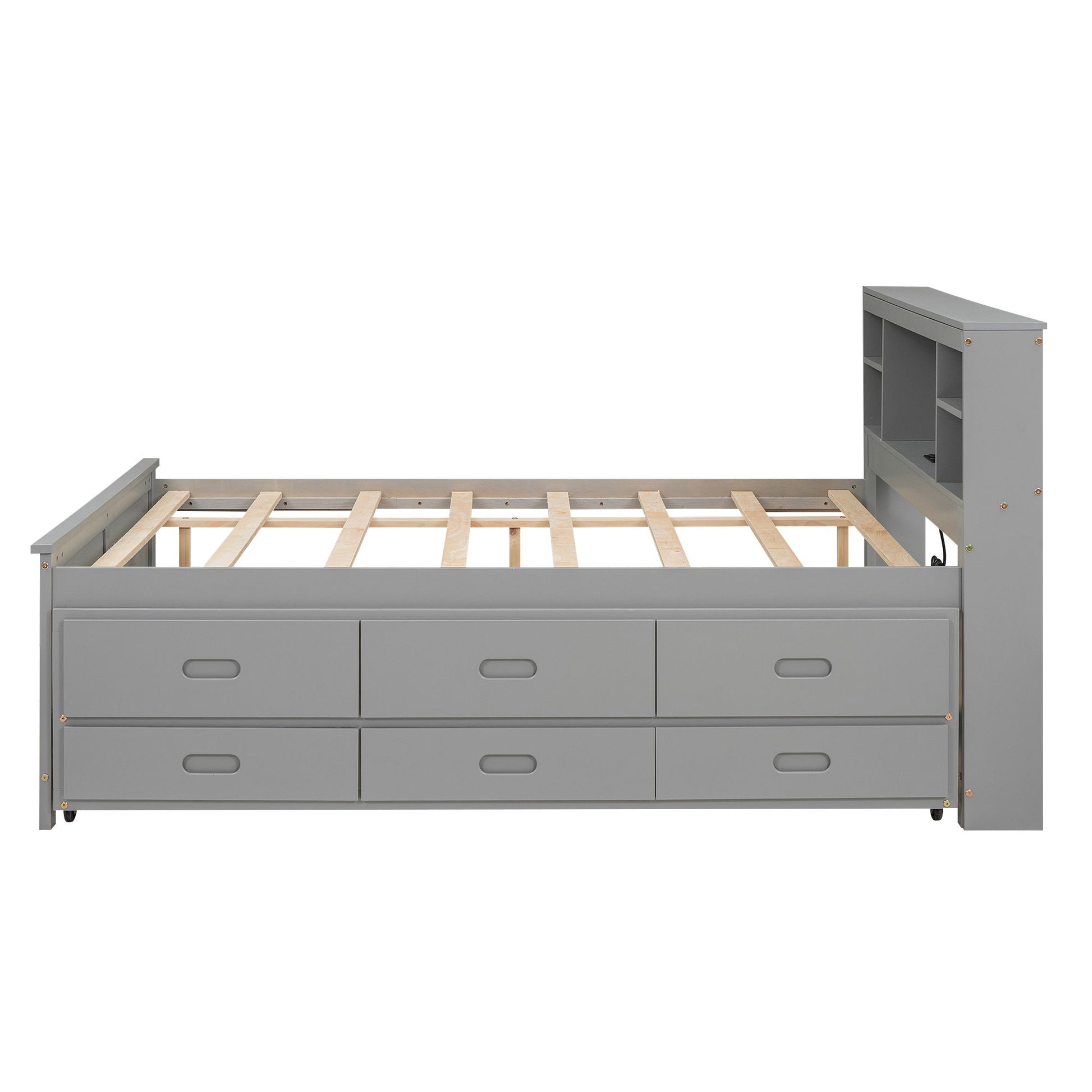 Platform Bed With Storage Headboard, USB, Trundle And 3 Drawers - The Sleep Loft - Online Mattress Showroom NYC