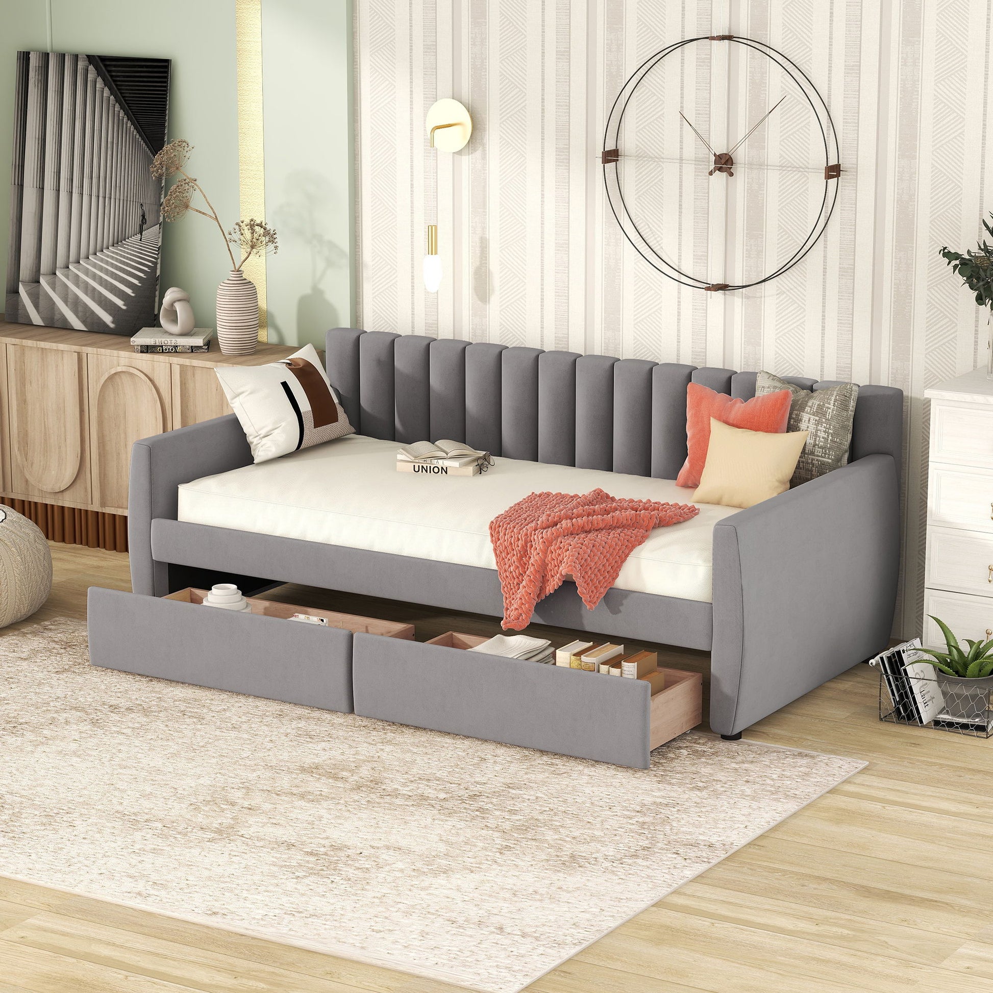 Upholstered Daybed With Slat Support - The Sleep Loft - Online Mattress Showroom NYC