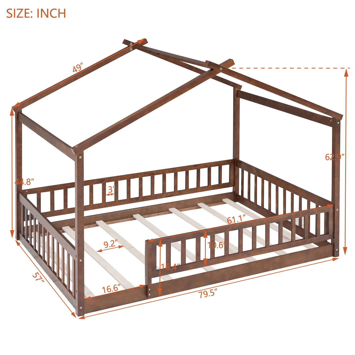 Bed House Bed Frame With Fence - The Sleep Loft - Online Mattress Showroom NYC