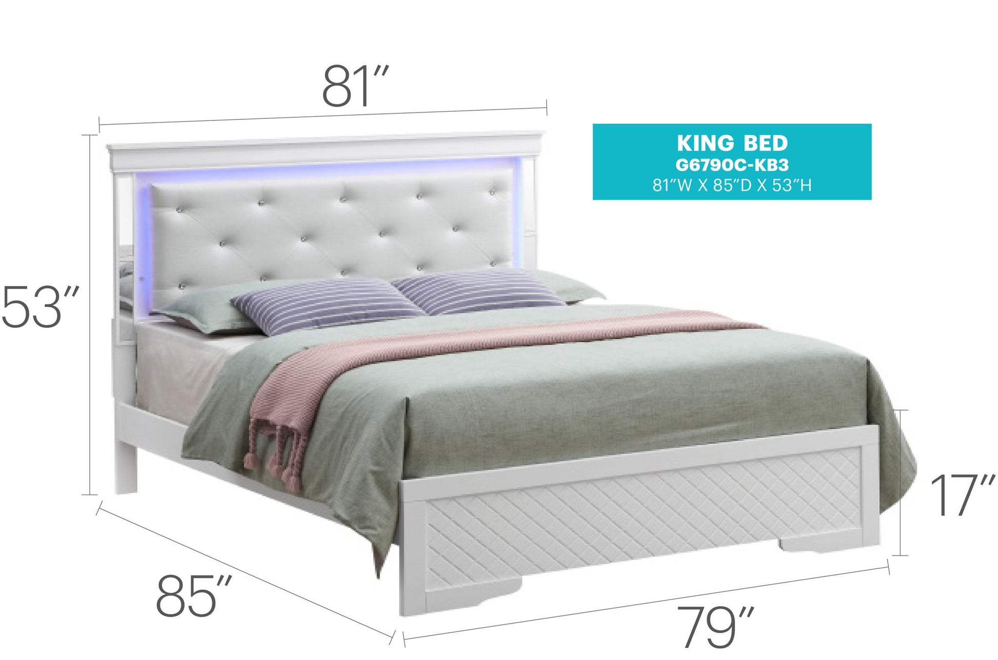 Bed With LED Light Accents Headboard - The Sleep Loft - Online Mattress Showroom NYC