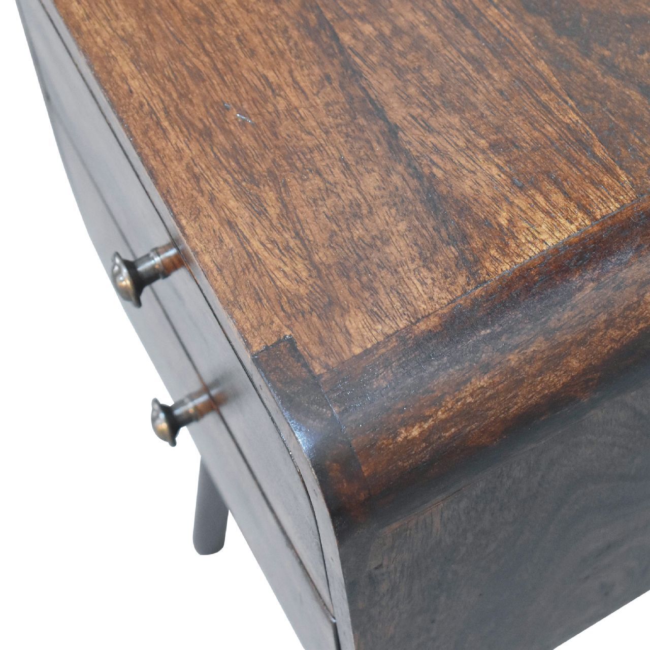 Mini Curved Nightstand - Walnut - The Sleep Loft - Online Mattress Showroom NYC